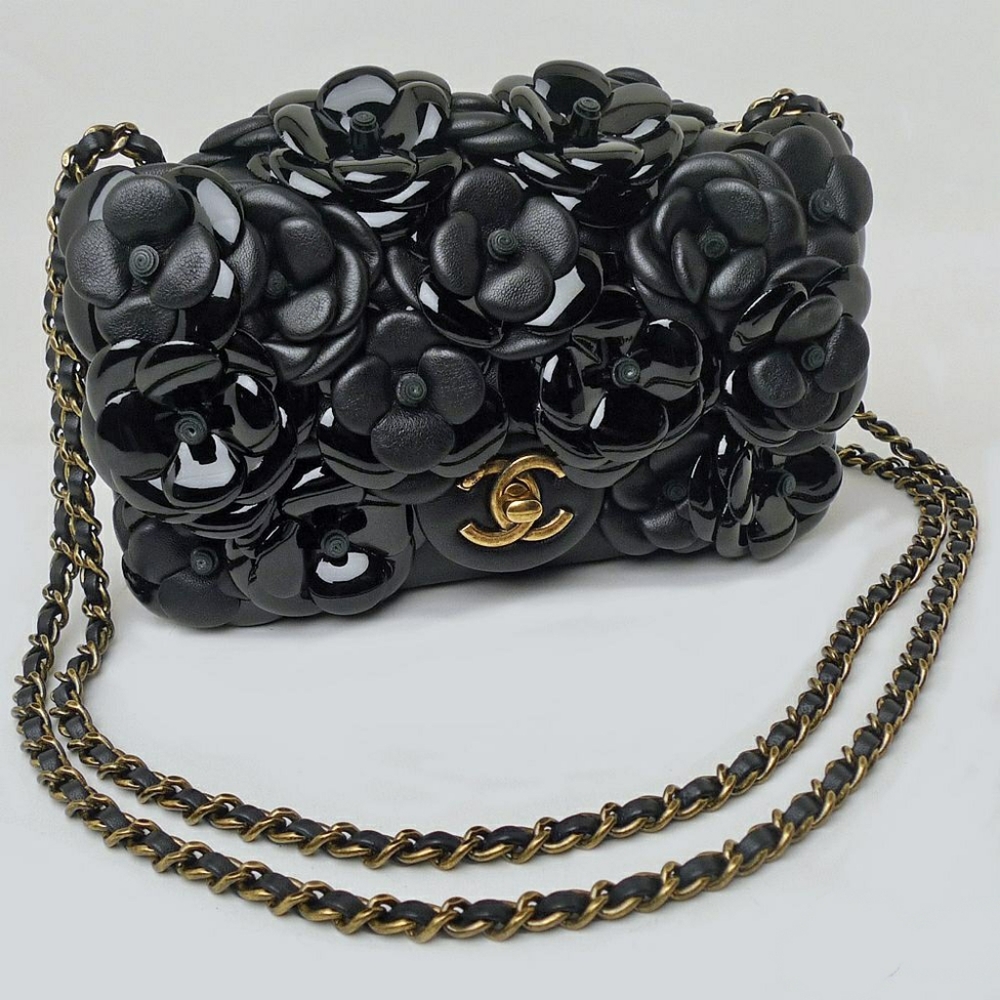 The CHANEL Camellia Black Leather Flap Bag - Picture 8 of 10